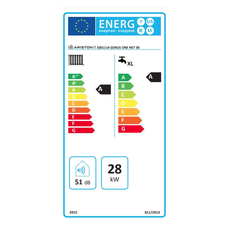 Etiqueta Energética Caldera Ariston Genus One Net 30