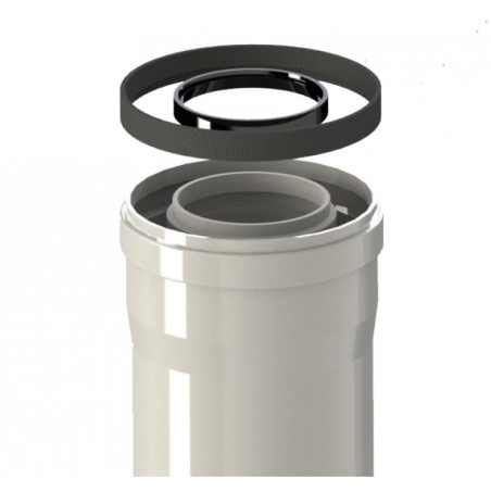 Codo Coaxial 45º 60/100 Condensación PPs/Aluminio Blanco FIG