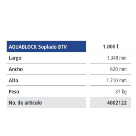 Depósito de Agua Potable Aquablock Soplado BTV de 1000 Litros Schutz