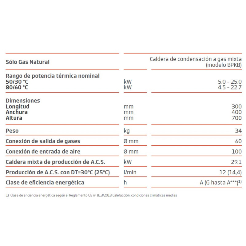Caracteristicas Caldera Viessmann Vitodens 050 BPKB 25 Condensación
