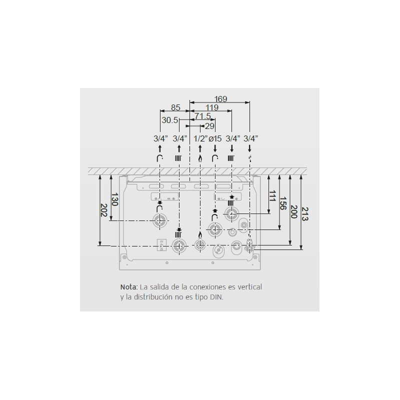 Medidas Caldera Vaillant Ecotec INTRO 28 Condensación Medidas Caldera Vaillant Ecotec INTRO 28 Condensación