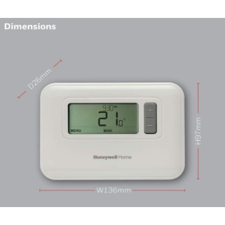 Termostato Honeywell Digital T3 Programación semanal