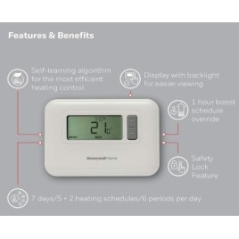 Termostato Honeywell Digital T3 Programación semanal