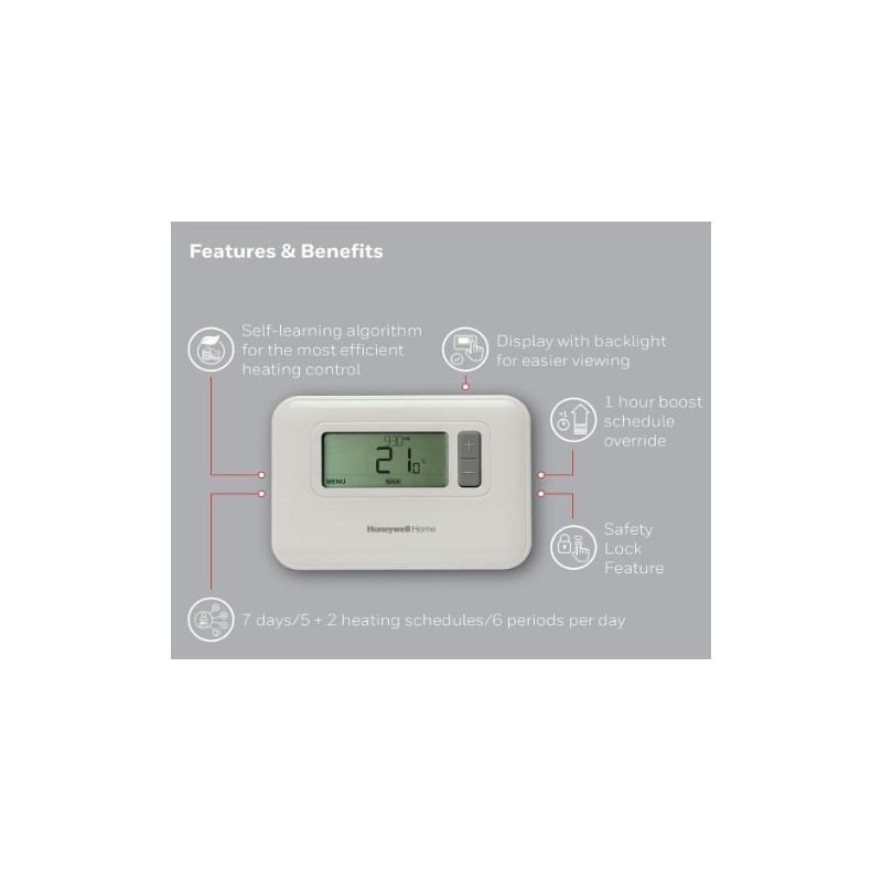 Termostato Honeywell Digital T3 Programación semanal Termostato Honeywell Digital T3 Programación semanal