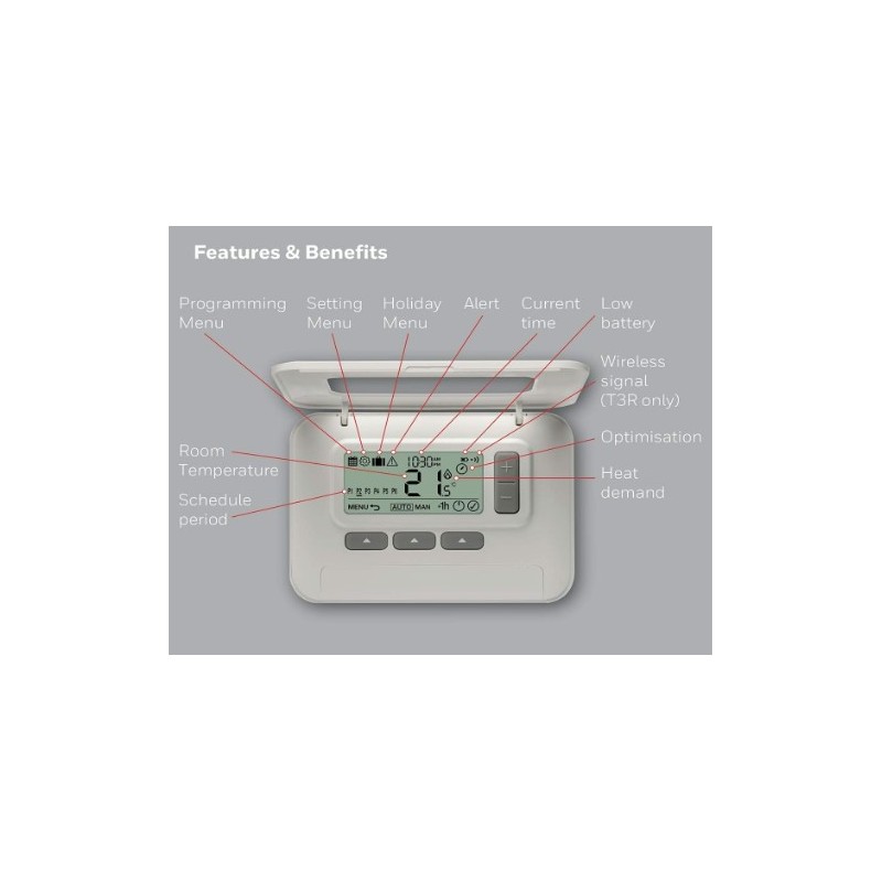 Termostato Honeywell Digital T3 Programación semanal Termostato Honeywell Digital T3 Programación semanal