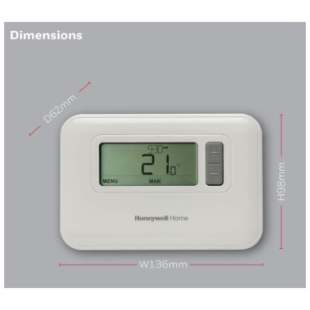 Termostato Honeywell Digital T3R Inalámbrico Programación semanal