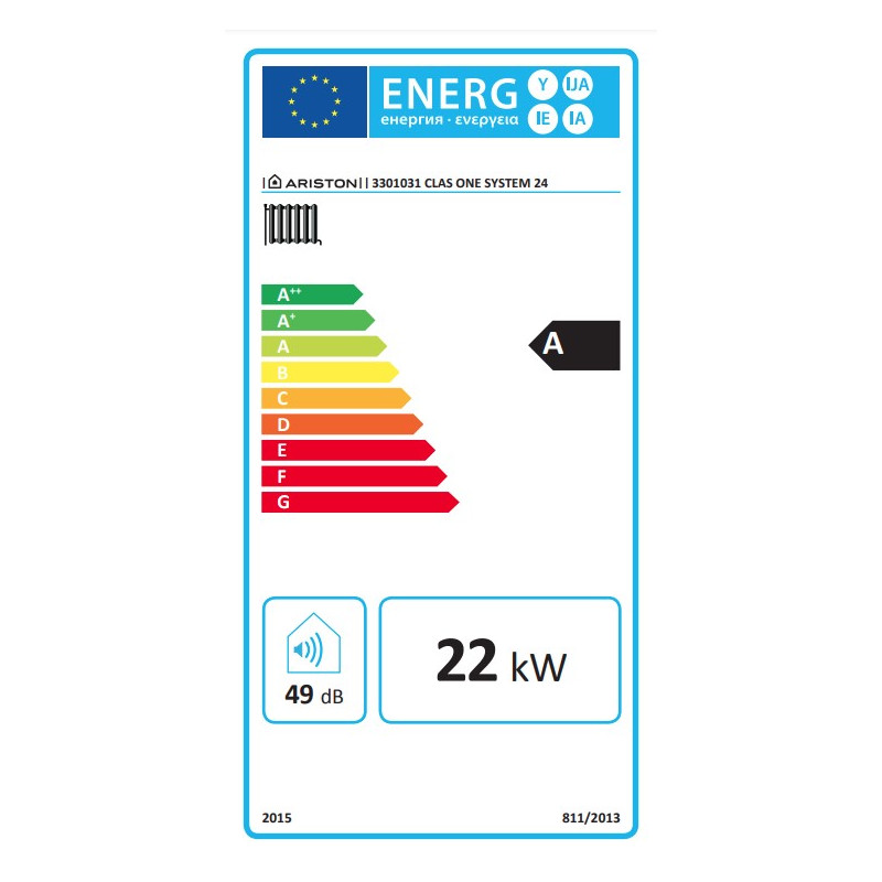 Etiqueta Energética Caldera Ariston Clas One System 24