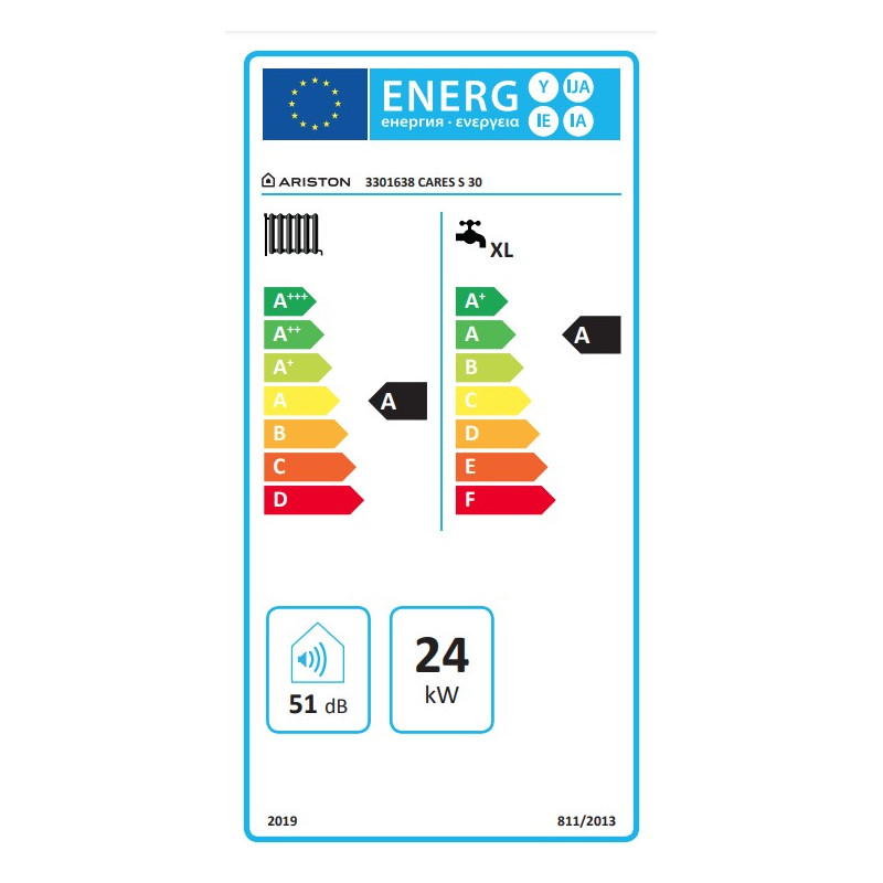 Etiqueta Energética Caldera Ariston Cares S 30