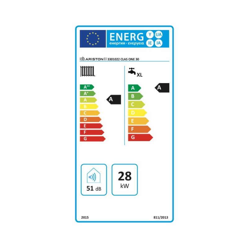 Etiqueta Energética Caldera Ariston Clas One 30