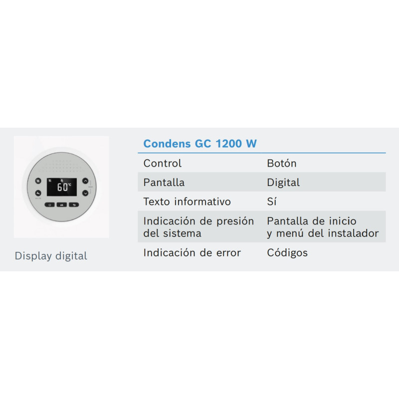 Controles Caldera Bosch Condens 1200 W 20/24