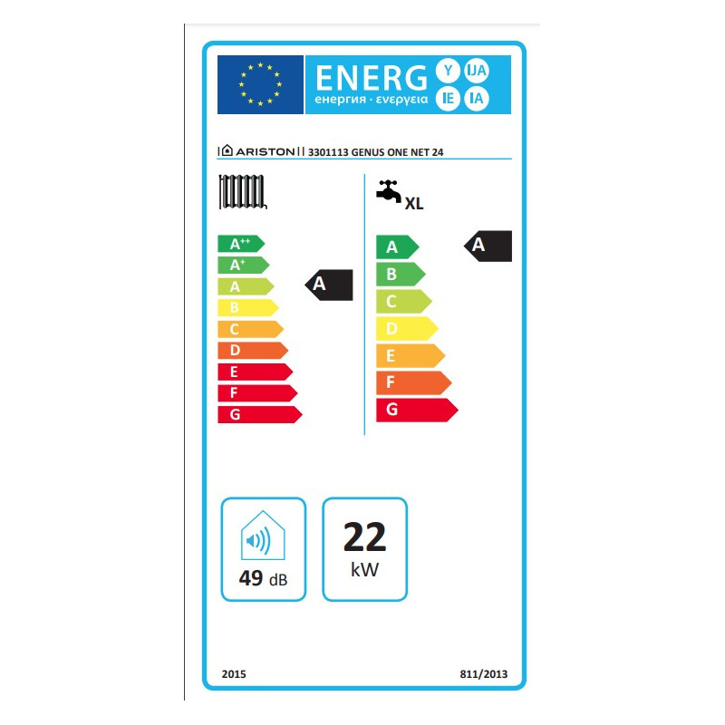 Etiqueta Energética Caldera Ariston Genus One Wifi 24