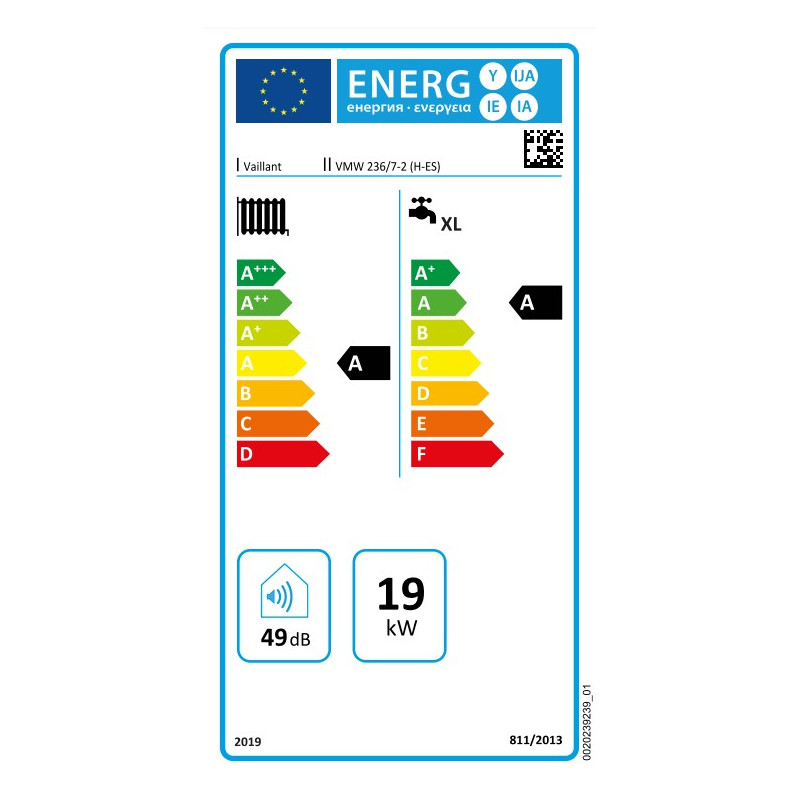 Etiqueta Energética Caldera Vaillant Ecotec Pure VMW ES 236