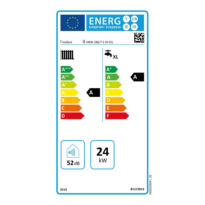 Etiqueta Energética Caldera Vaillant Ecotec Pure VMW ES 286